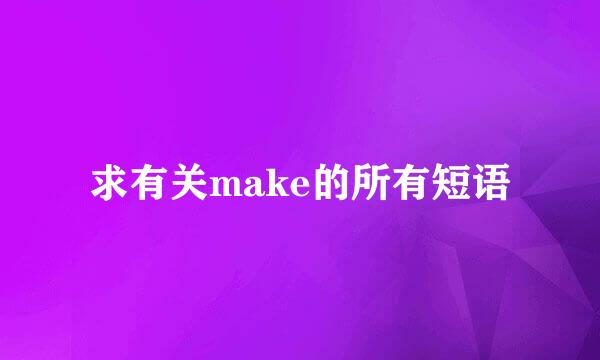 求有关make的所有短语