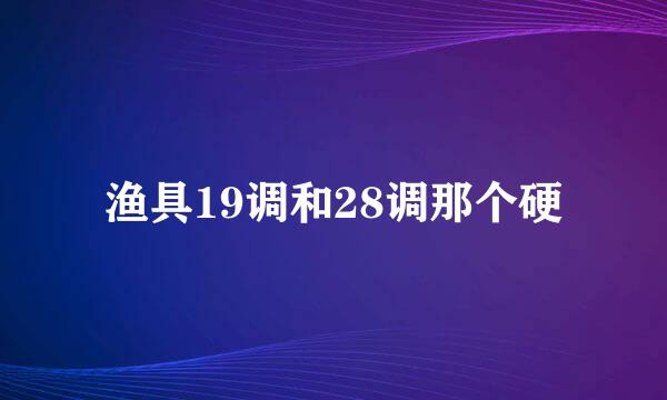 渔具19调和28调那个硬