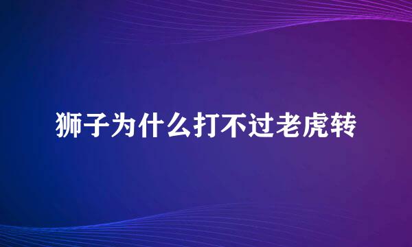 狮子为什么打不过老虎转