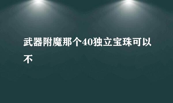 武器附魔那个40独立宝珠可以不