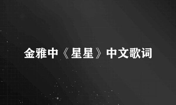 金雅中《星星》中文歌词