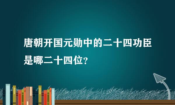 唐朝开国元勋中的二十四功臣是哪二十四位？