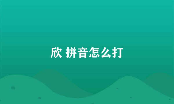 欣 拼音怎么打