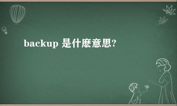 backup 是什麽意思?