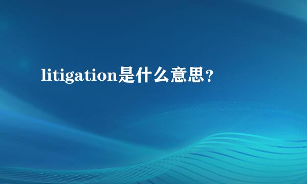 litigation是什么意思？