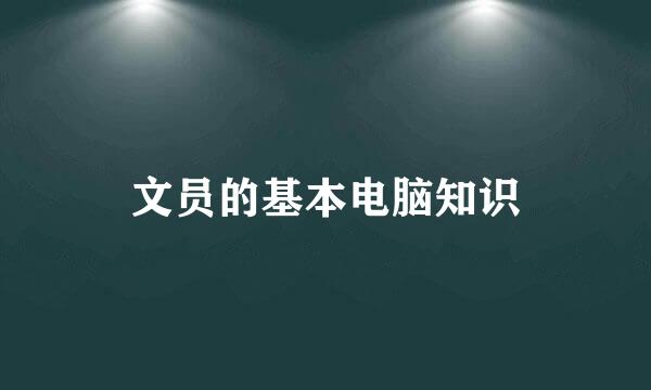 文员的基本电脑知识