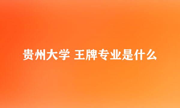 贵州大学 王牌专业是什么