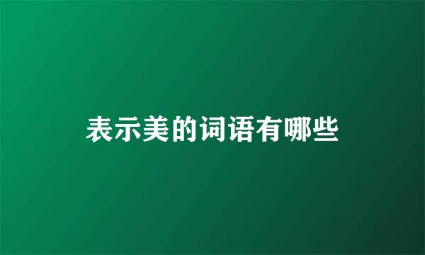 表示美的词语有哪些