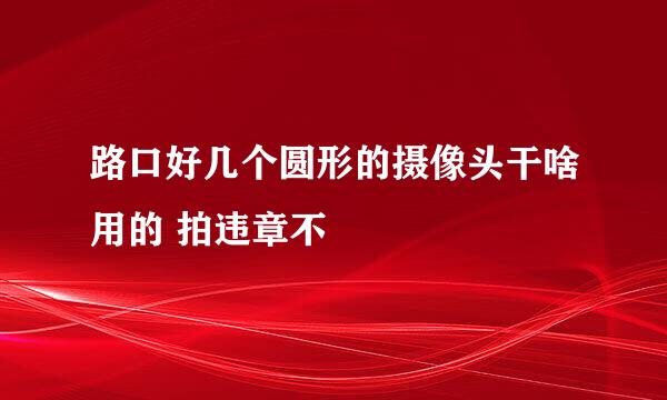 路口好几个圆形的摄像头干啥用的 拍违章不