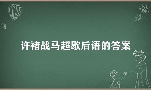 许褚战马超歇后语的答案