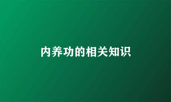 内养功的相关知识