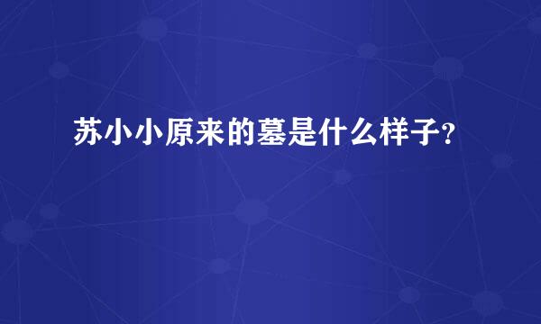 苏小小原来的墓是什么样子？