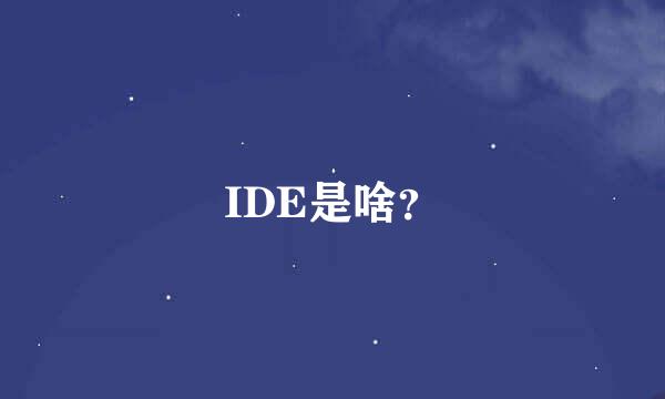 IDE是啥？