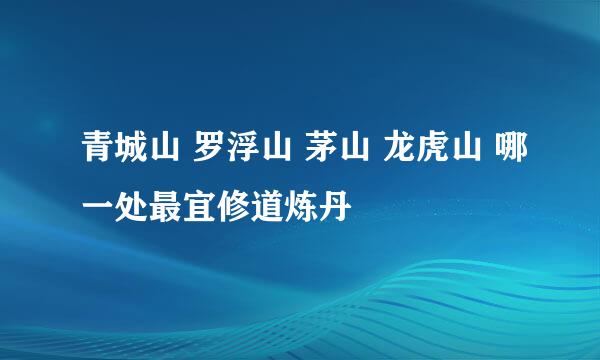 青城山 罗浮山 茅山 龙虎山 哪一处最宜修道炼丹