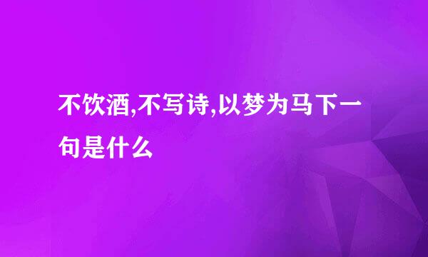 不饮酒,不写诗,以梦为马下一句是什么