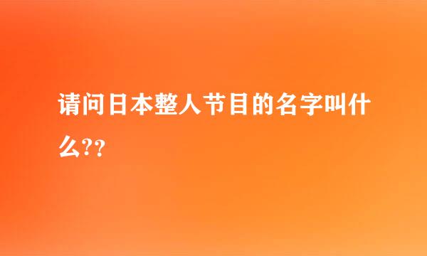 请问日本整人节目的名字叫什么?？