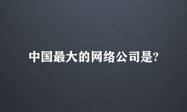 中国最大的网络公司是?