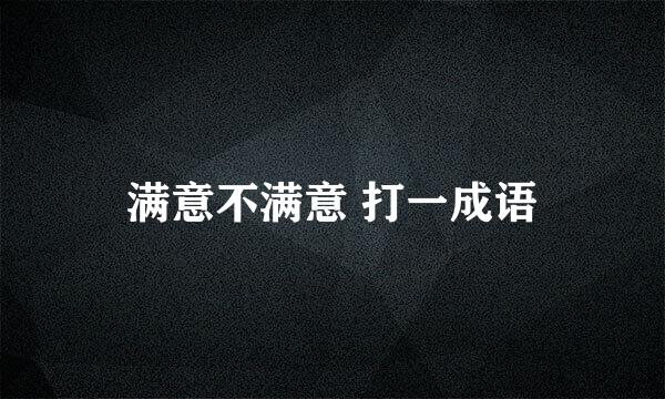 满意不满意 打一成语