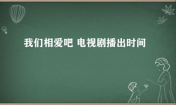 我们相爱吧 电视剧播出时间