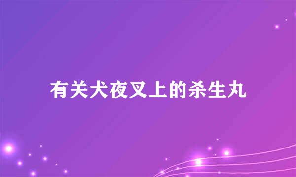 有关犬夜叉上的杀生丸