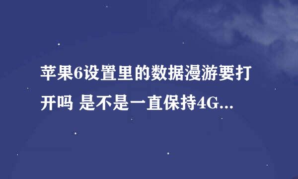 苹果6设置里的数据漫游要打开吗 是不是一直保持4G网络 不打开的话 有时4G就掉了 正常吗