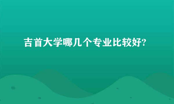 吉首大学哪几个专业比较好?