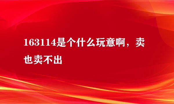 163114是个什么玩意啊，卖也卖不出