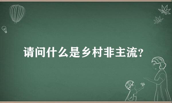 请问什么是乡村非主流？