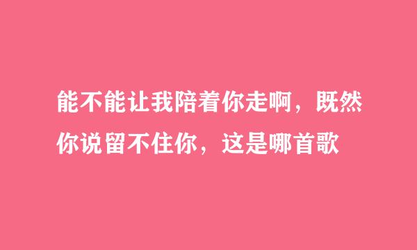 能不能让我陪着你走啊，既然你说留不住你，这是哪首歌