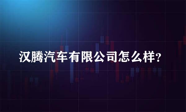 汉腾汽车有限公司怎么样？