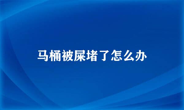 马桶被屎堵了怎么办