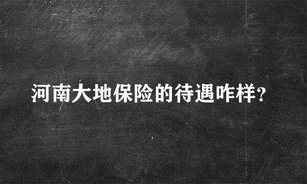 河南大地保险的待遇咋样？