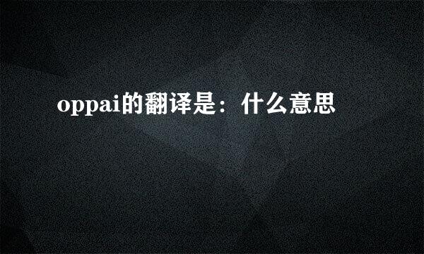 oppai的翻译是：什么意思