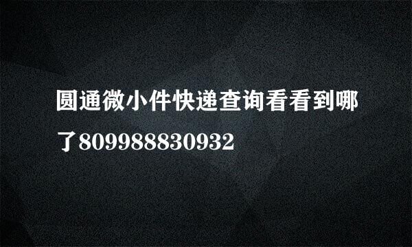 圆通微小件快递查询看看到哪了809988830932