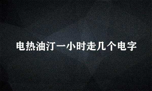 电热油汀一小时走几个电字