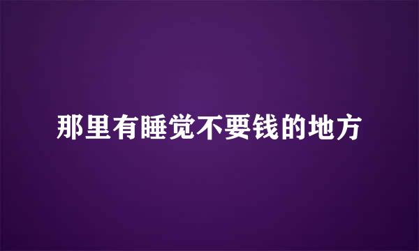 那里有睡觉不要钱的地方