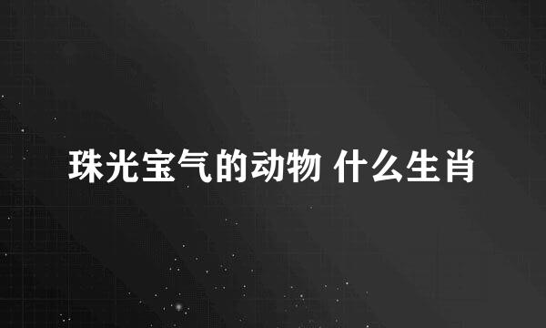 珠光宝气的动物 什么生肖