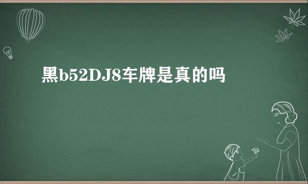 黑b52DJ8车牌是真的吗