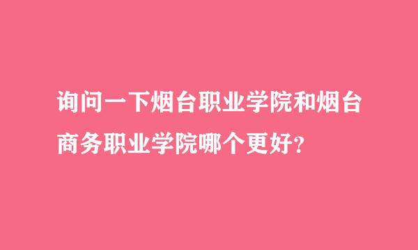 询问一下烟台职业学院和烟台商务职业学院哪个更好？