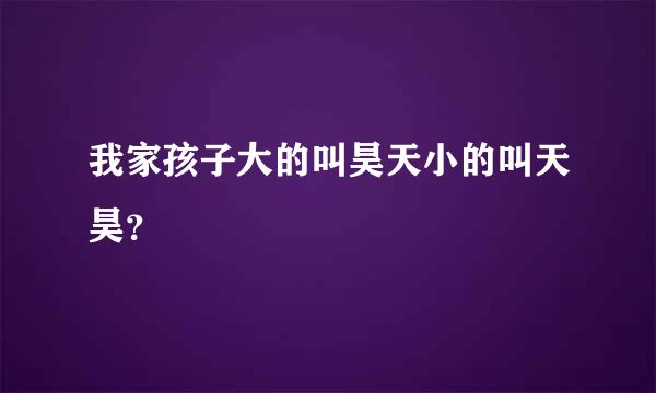 我家孩子大的叫昊天小的叫天昊？