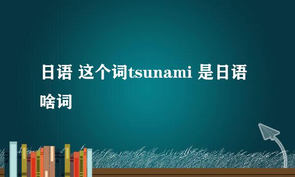 日语 这个词tsunami 是日语啥词