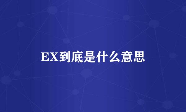 EX到底是什么意思