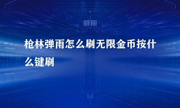 枪林弹雨怎么刷无限金币按什么键刷