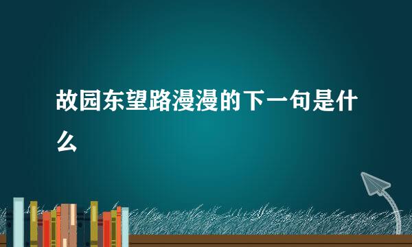 故园东望路漫漫的下一句是什么