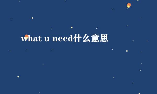 what u need什么意思