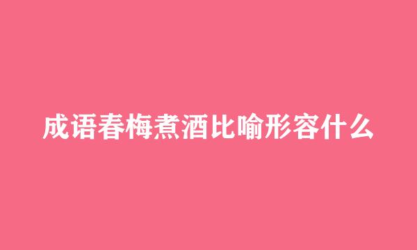 成语春梅煮酒比喻形容什么