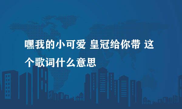 嘿我的小可爱 皇冠给你带 这个歌词什么意思