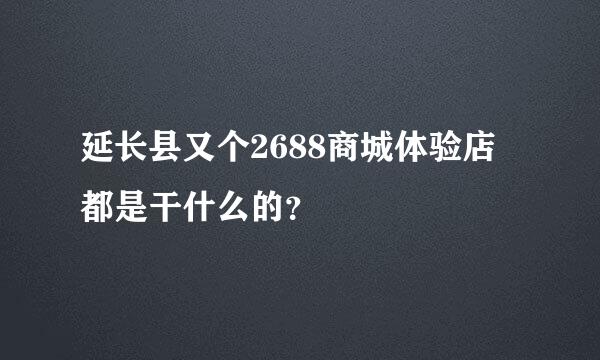 延长县又个2688商城体验店 都是干什么的？