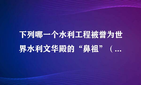 下列哪一个水利工程被誉为世界水利文华殿的“鼻祖”（　　）A．三峡水利枢纽工程B．葛洲坝水利枢纽工程C