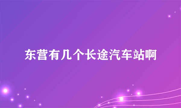 东营有几个长途汽车站啊